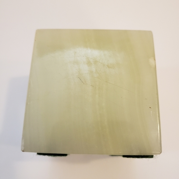 Vintage Sage Green Marble Paperweight Square - Picture 7 of 9